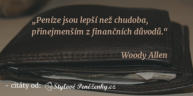 citát Woodyho Allena - Peníze jsou lepší než chudoba, přinejmenším z finančních důvodů.